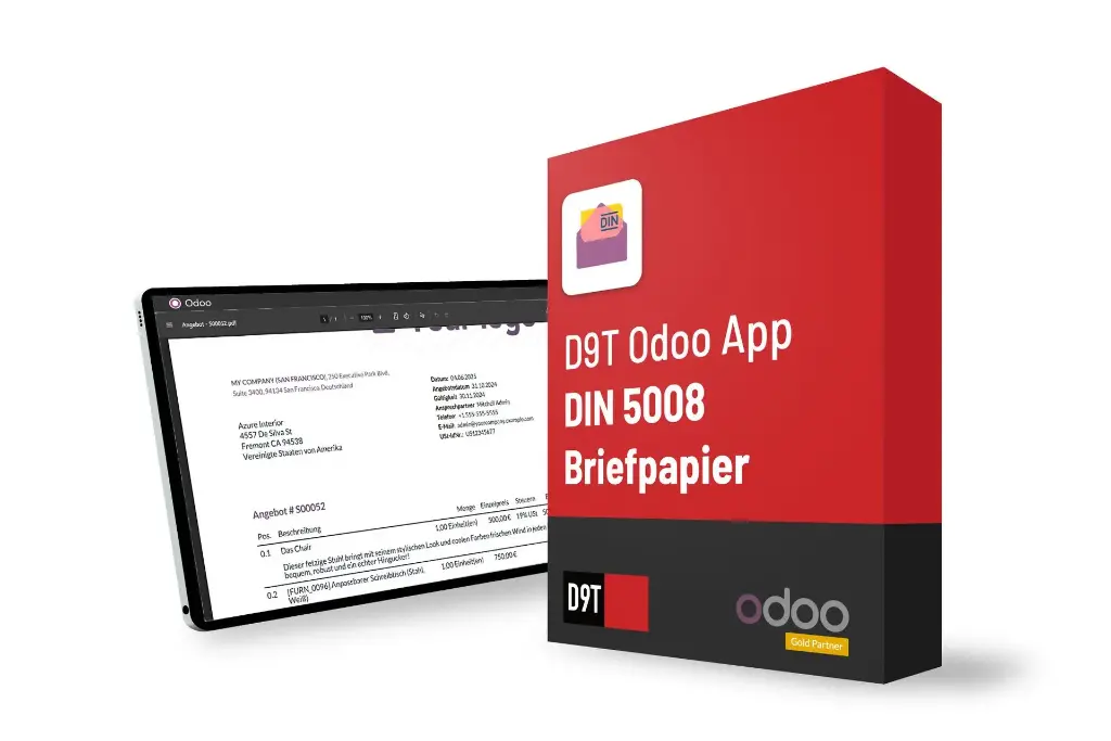 D9T Odoo App: DIN 5008 Briefpapier